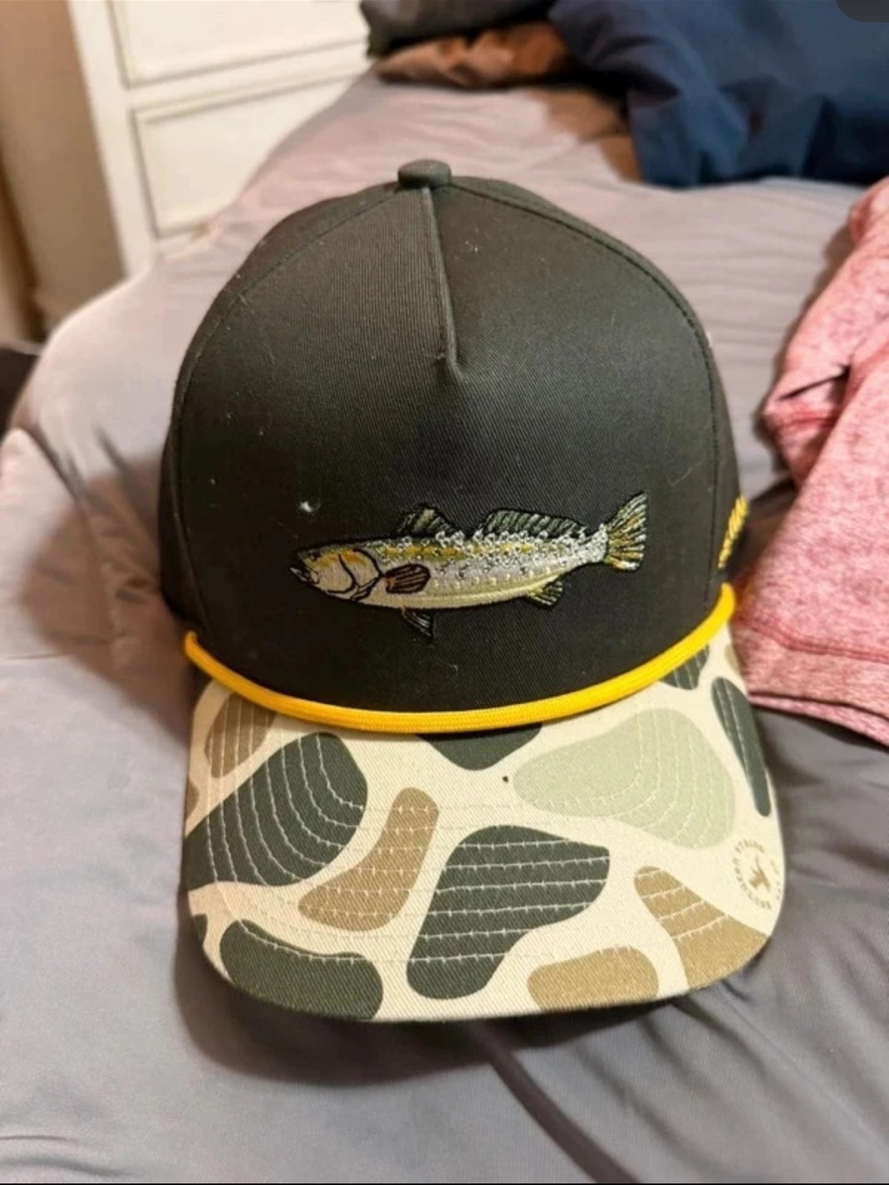 Southern string Green & Camo Fish Embroidered Fishing hat
